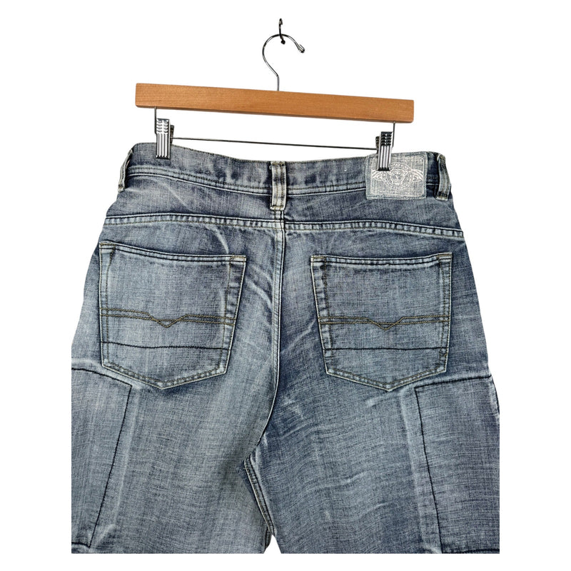 Vintage Acid Washed Bermuda Denim Shorts 34