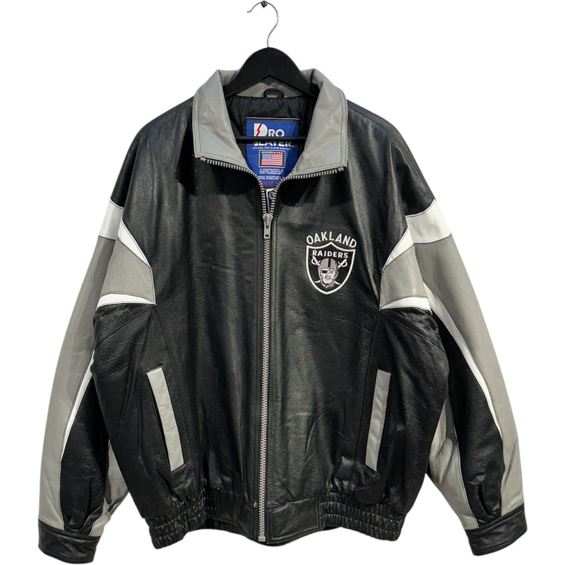 Vintage Pro Player Las Vegas Raiders Leather Bomber Jacket