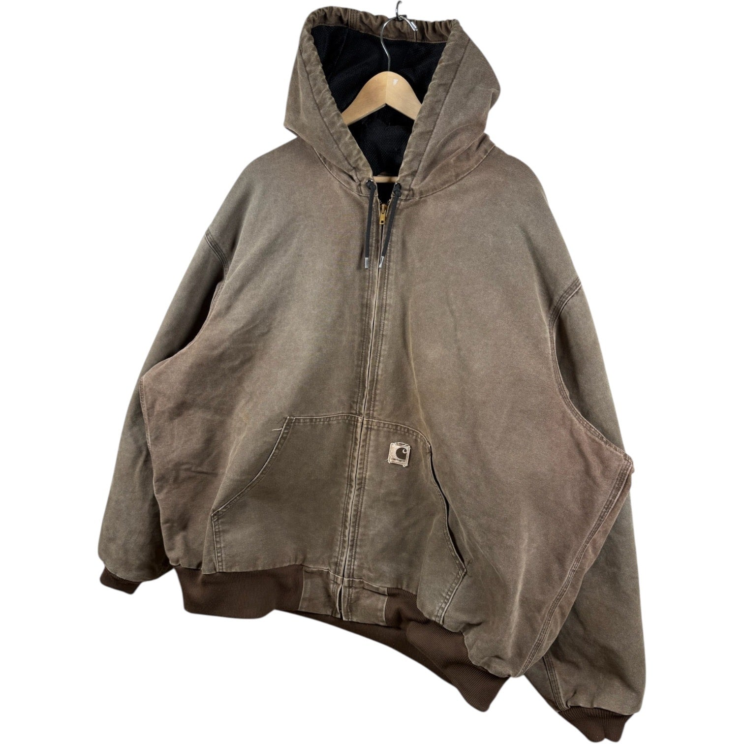 Vintage Carhartt Thermal Lined Sandstone Hoodie Full Zip Jacket