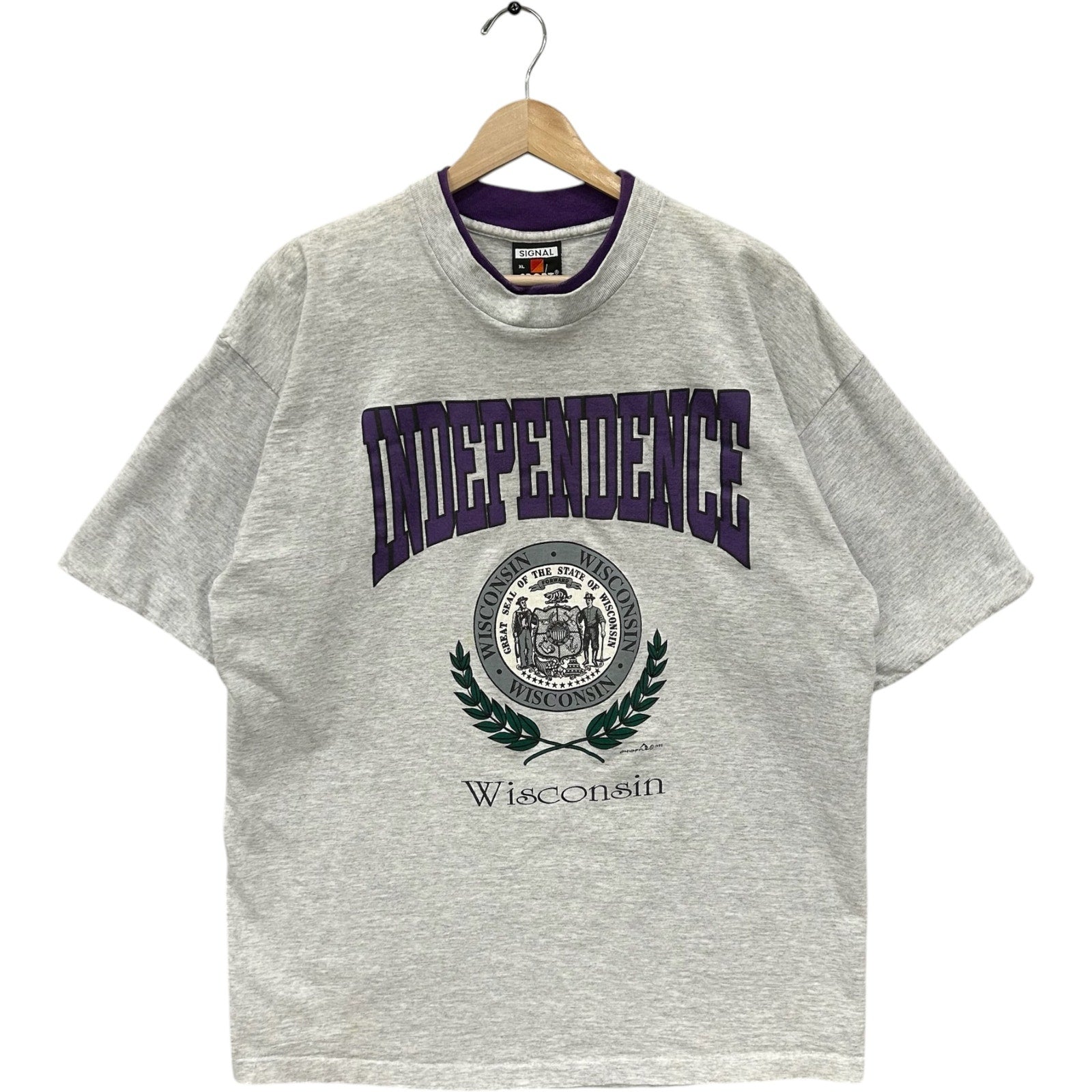 Vintage Independence Wisconsin Seal Large Spellout Tee