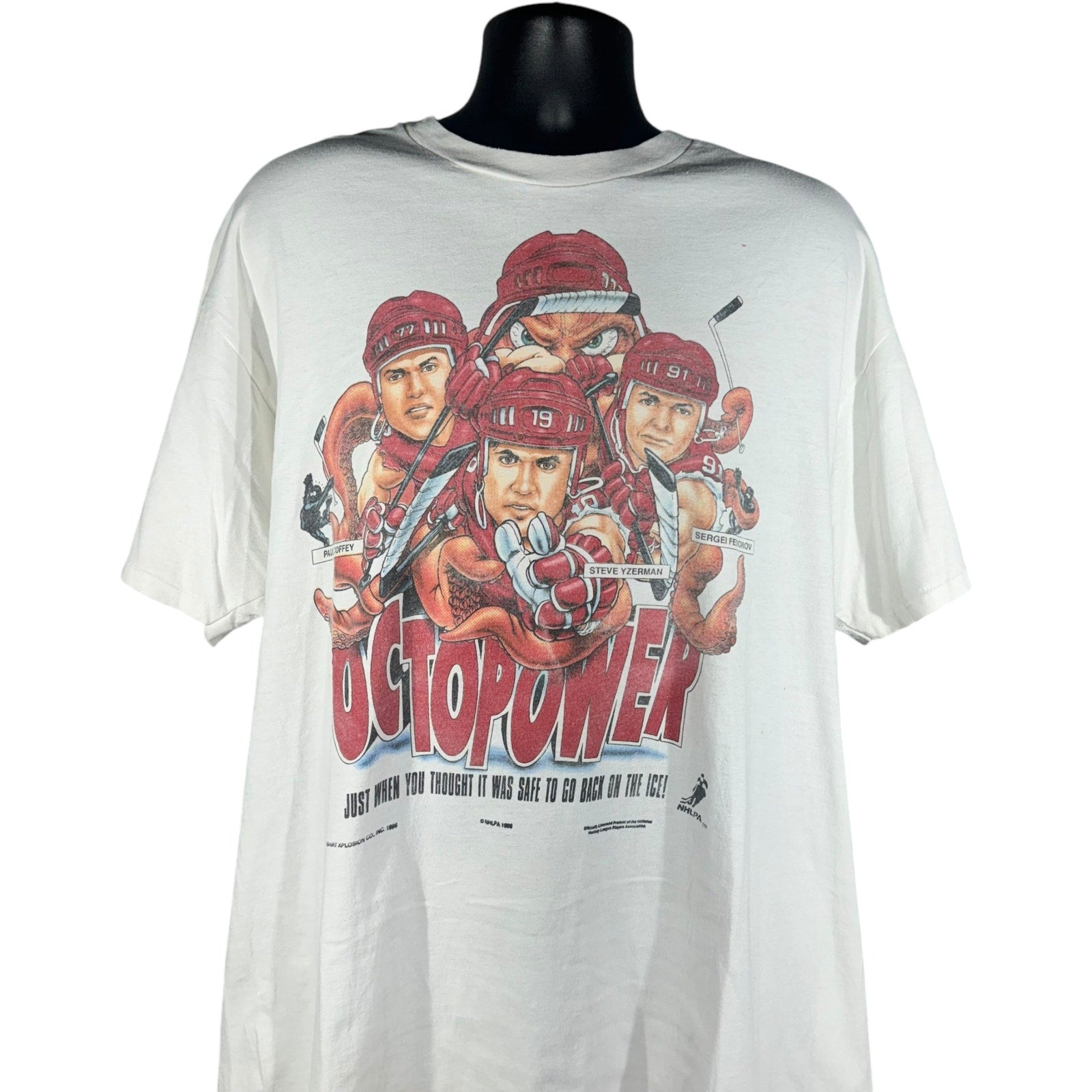 Vintage Detroit Red Wings "Octopower" Caricature Tee 1996