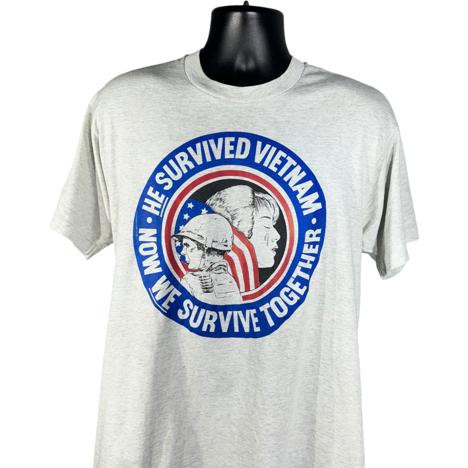 Vintage "He Survived Vietnam" Military Tee