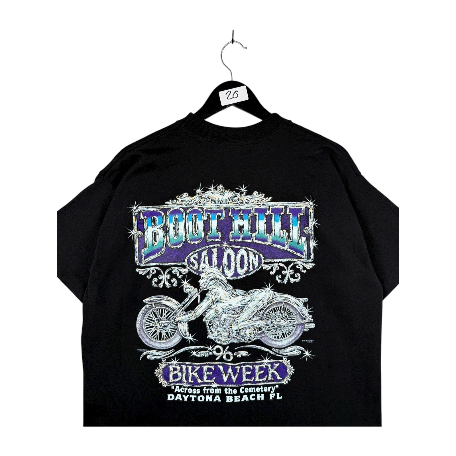 Vintage Boot Hill Saloon 1996 Bike Week Daytona Beach Pocket T-Shirt