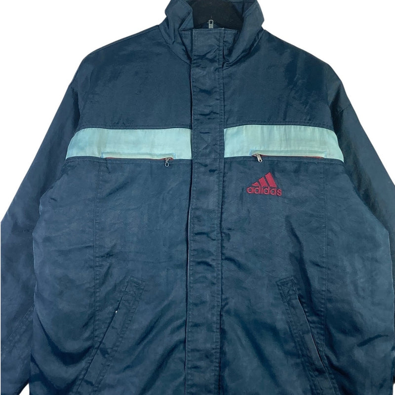 Vintage Adidas Chest Stripe Logo Full Zip Windbreaker