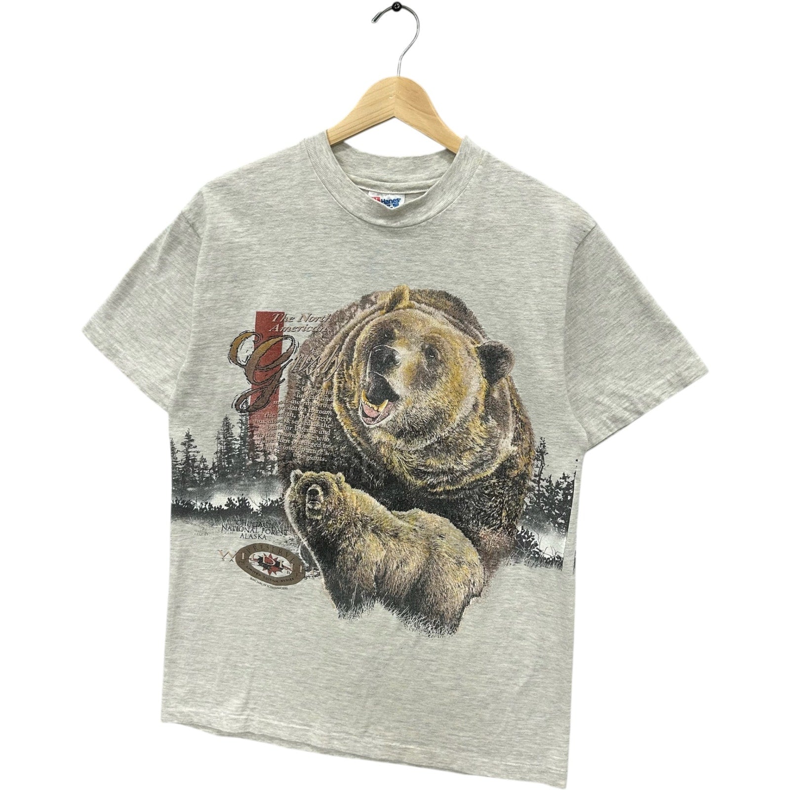 Vintage The North American Grizzly Bear Double Sided AOP Tee