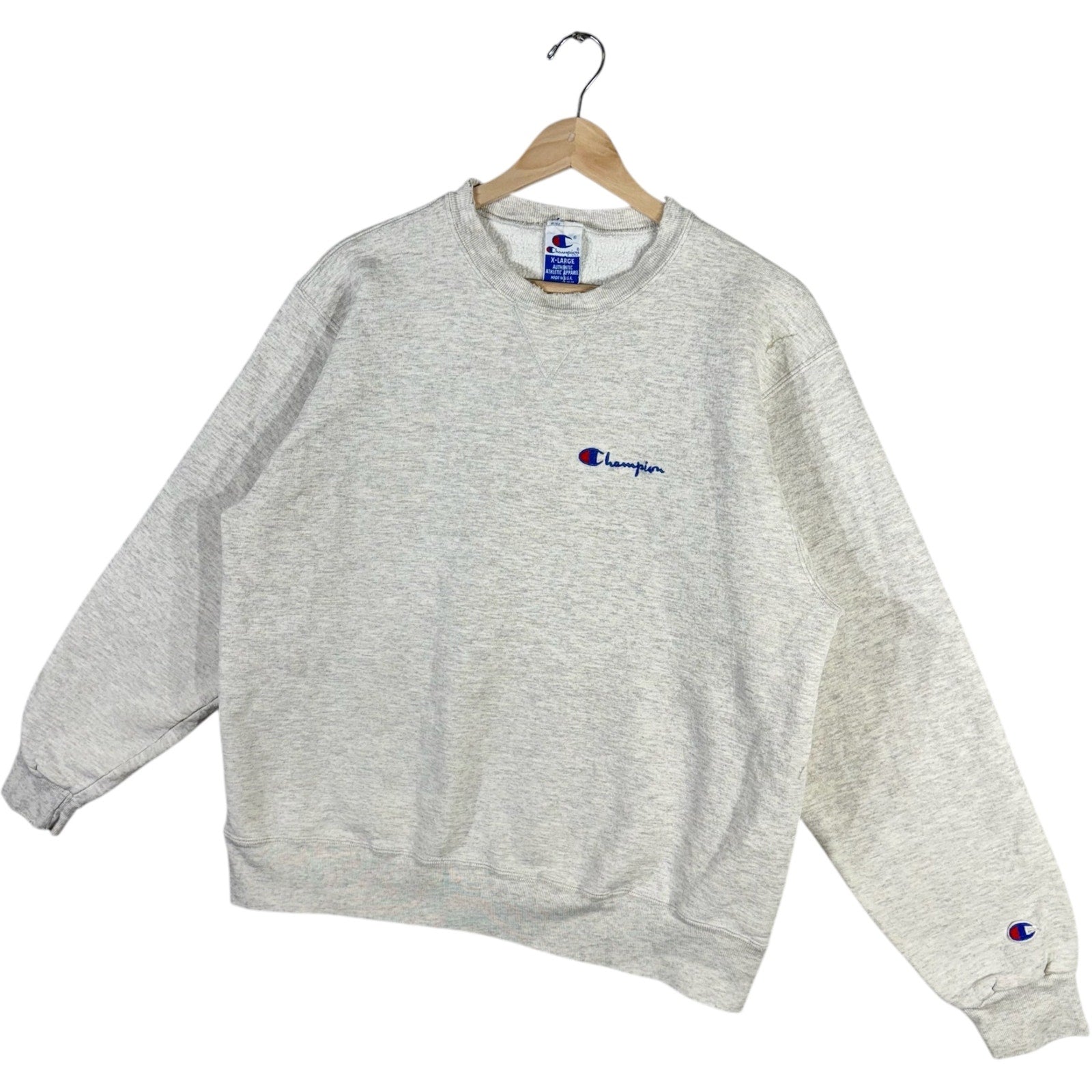 Vintage Champion Mini Spellout Logo Pullover Crewneck