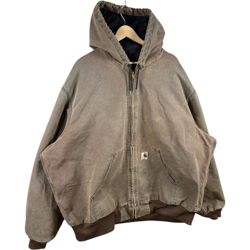 Vintage Carhartt Thermal Lined Sandstone Hoodie Full Zip Jacket