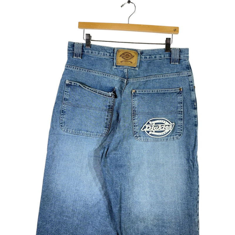 Vintage Dickies Embroidered Wide Leg Denim Jeans 34 x 34