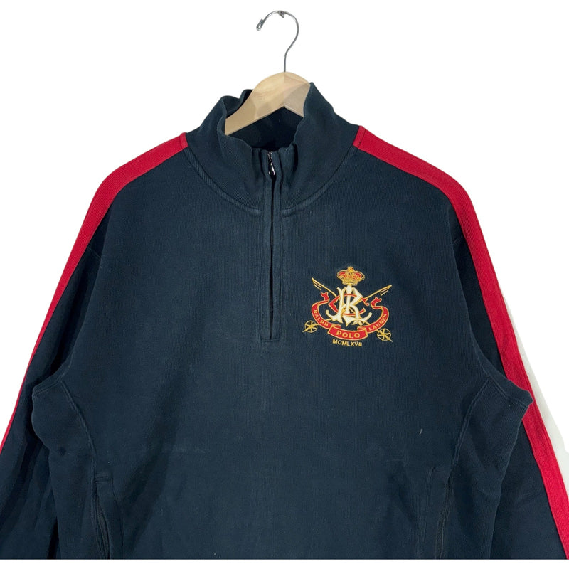Vintage Polo Ralph Lauren Crest Embroidered 1/4 Zip Sweatshirt