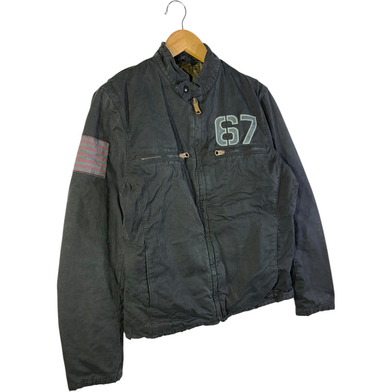 Vintage Polo Ralph Lauren 67 Patch Denim Moto Jacket