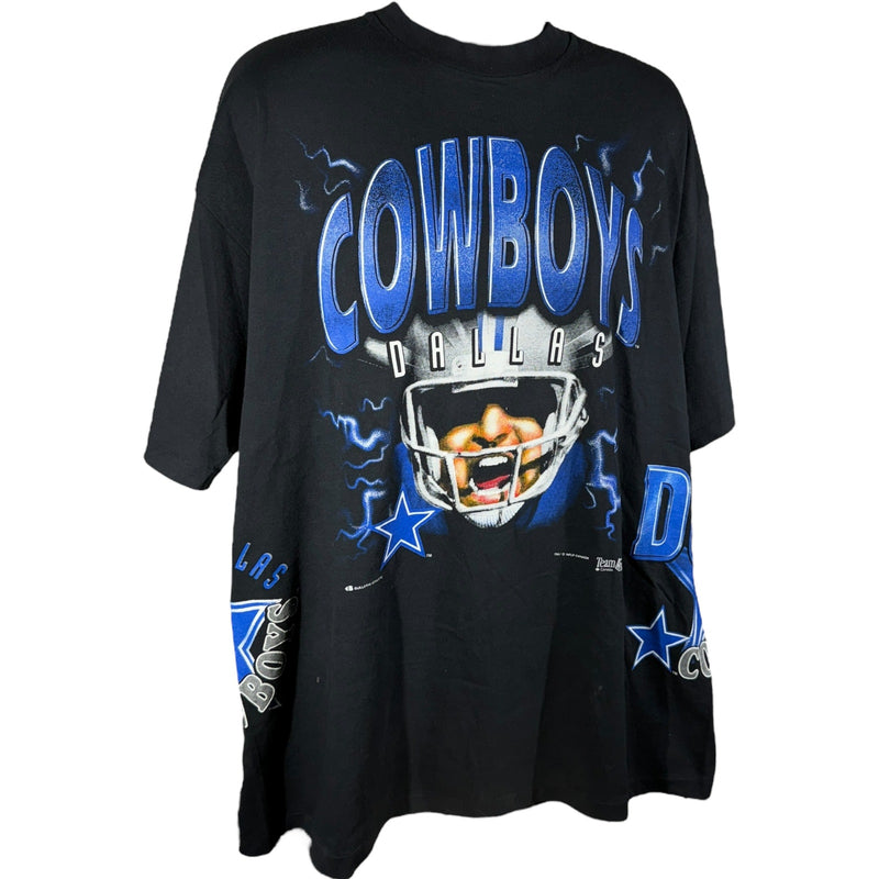 Vintage Dallas Cowboys Wrap Around AOP Lightning Tee 90s