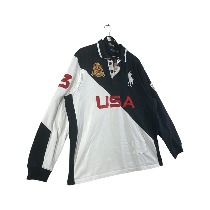 Vintage Polo Ralph Lauren USA Big Pony Rugby Long Sleeve