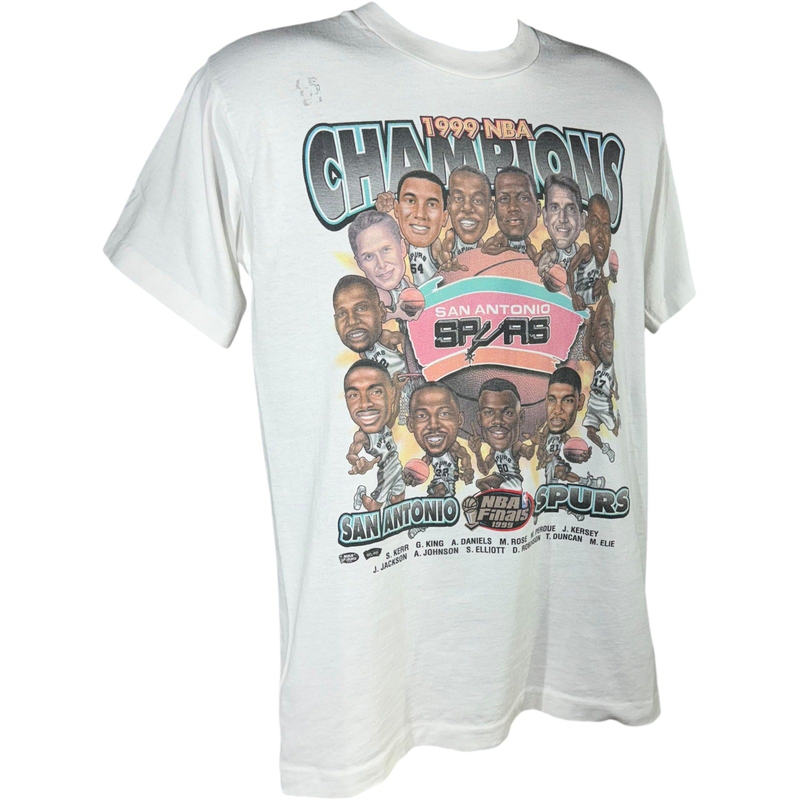 Vintage San Antonio Spurs NBA Champions Caricature Tee 1999