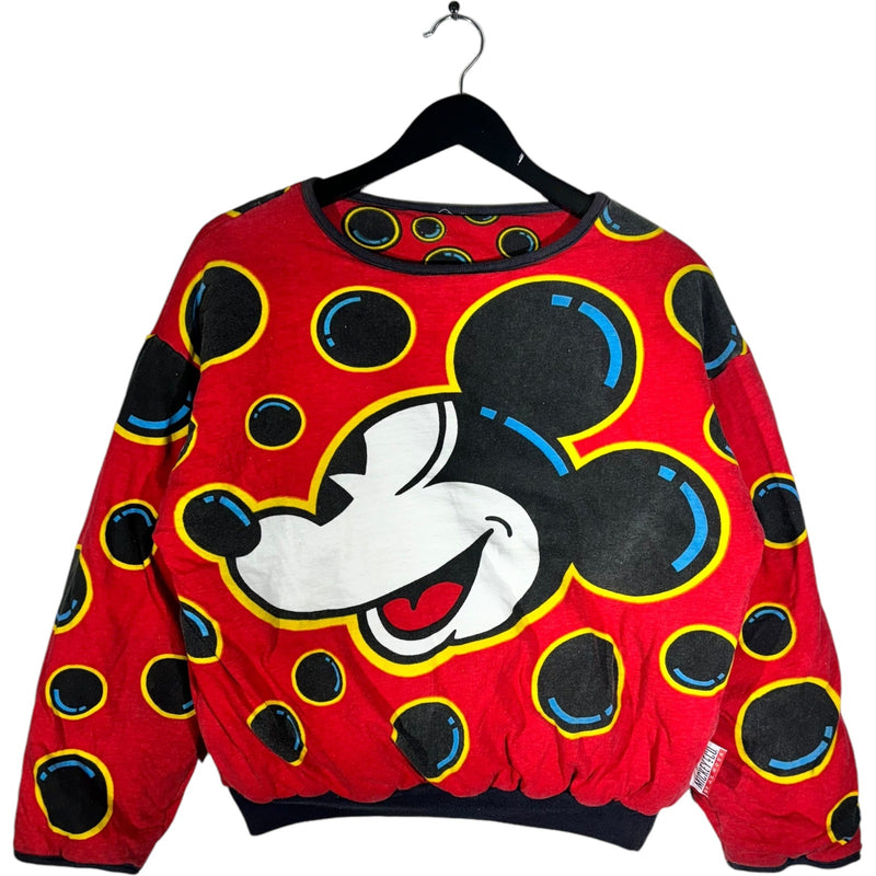 Vintage Woman's Disney Mickey Mouse Reversible AOP Crewneck