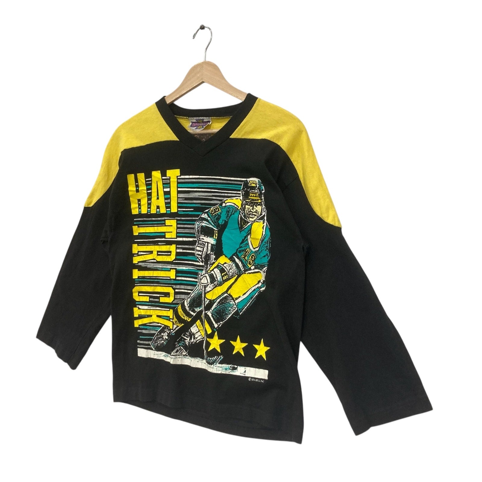 Vintage "Hat Trick" Jersey Style Hockey Long Sleeve