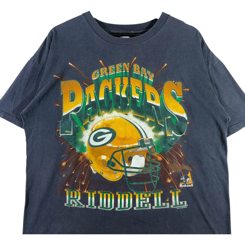 Vintage Green Bay Packers Spellout Fireworks NFL Tee