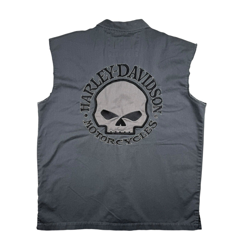 Vintage Biker Harley-Davidson Embroidered Skull Vest