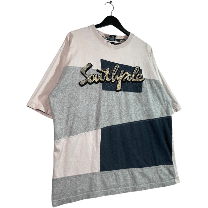 Vintage South-Pole Color Block Embroidered T-Shirt