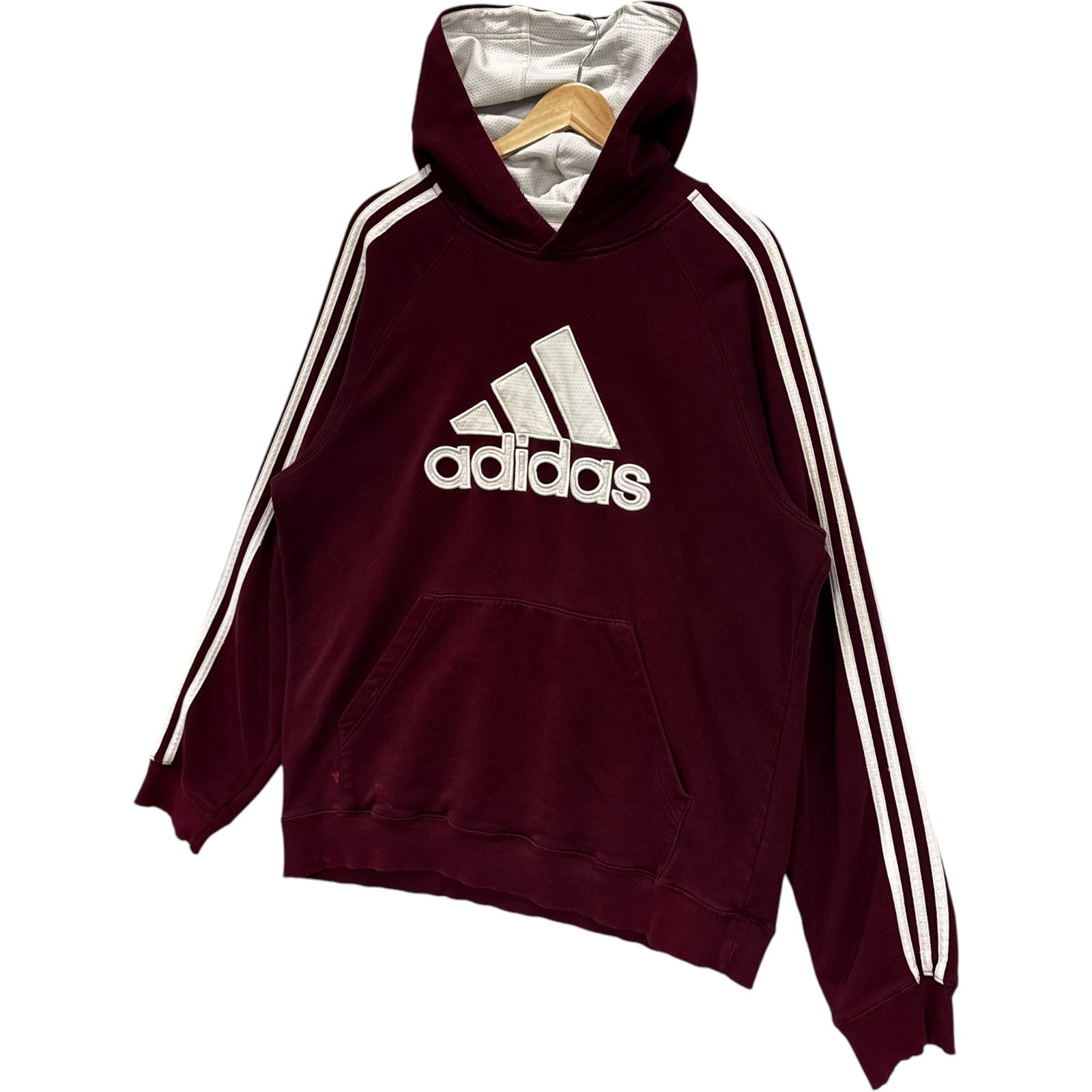 Vintage Adidas Big Logo 3 Stripe Hoodie