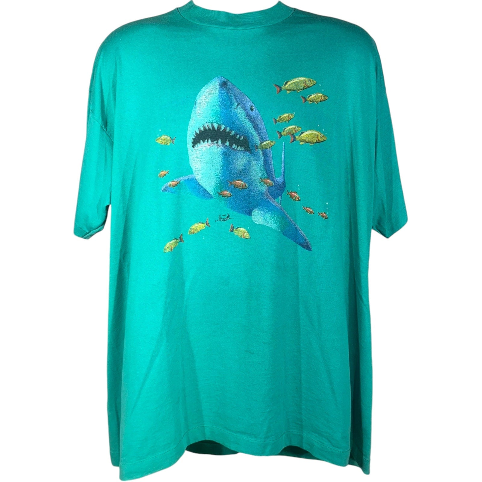 Vintage Shark Amongst Fishes Nature Tee