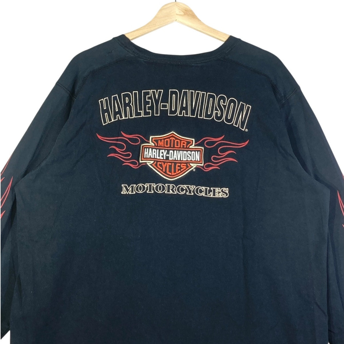 Vintage Harley Davidson Flame Sleeve Graphic Long Sleeve