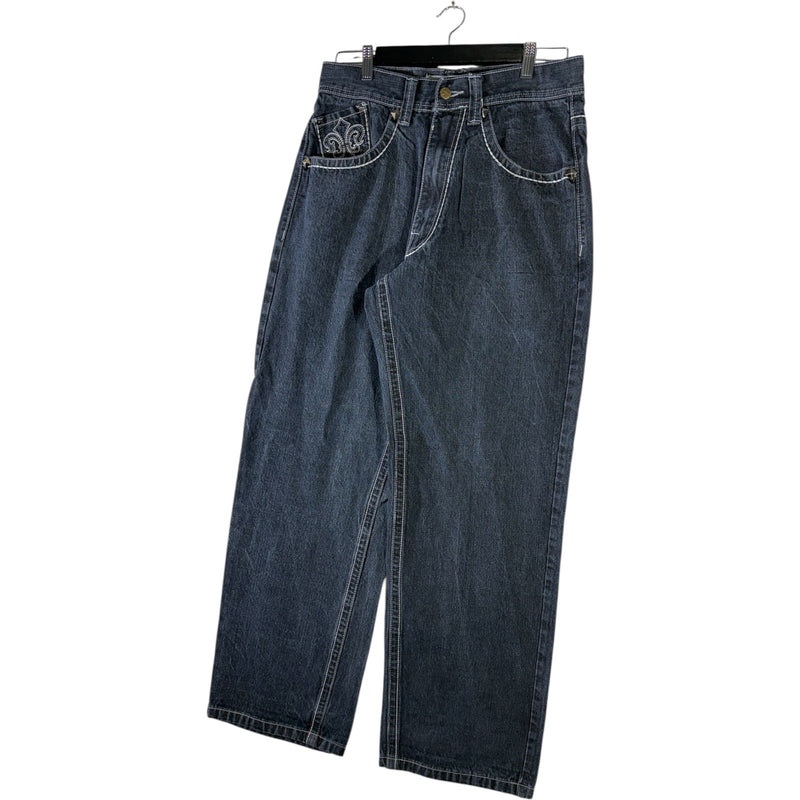 Vintage Basic Code Y2K Wide Leg Denim Jeans 34x32