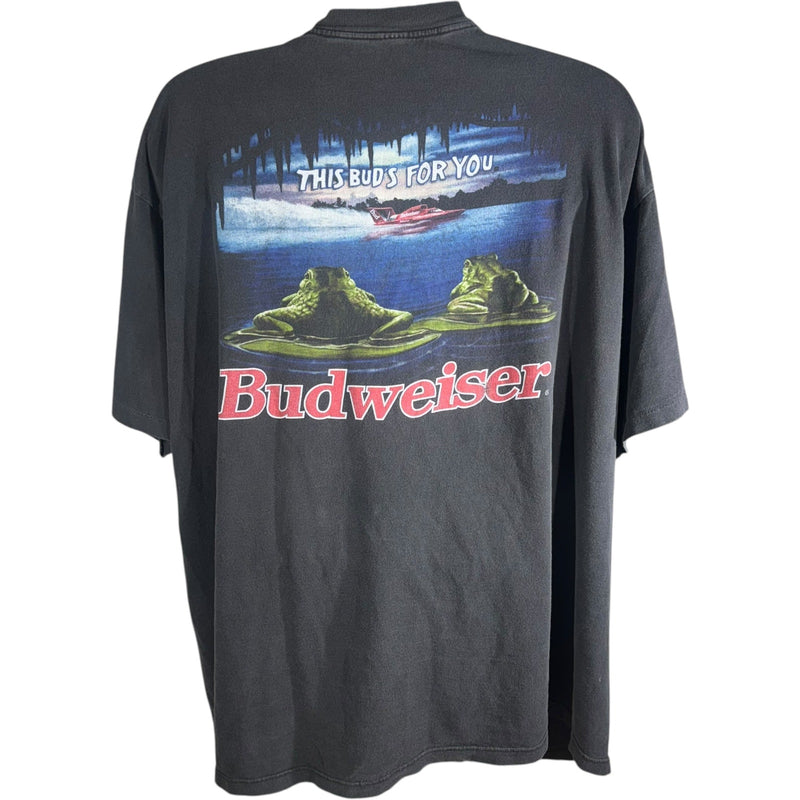 Vintage Budweiser Frogs Double Sided Beer Promo Tee