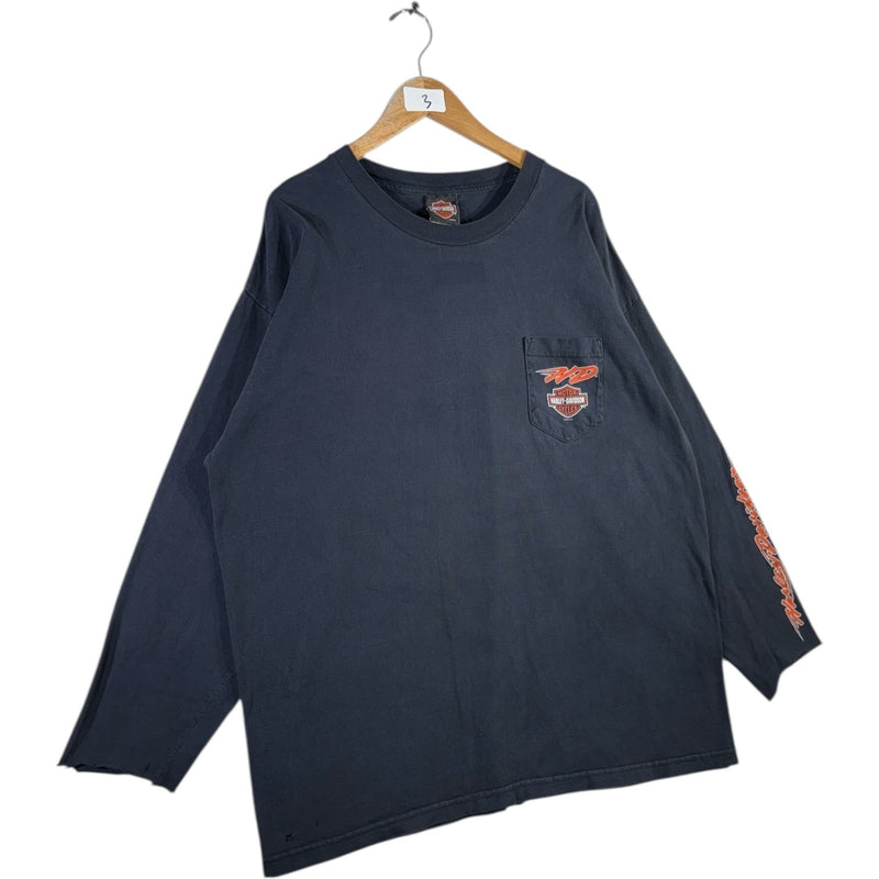 Vintage Harley Davidson Silver Eagle Pocket Long Sleeve