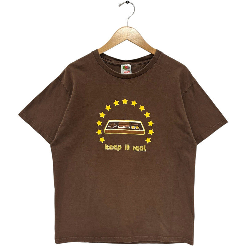 Vintage Keep It Real Retro Gaming Novelty Tee