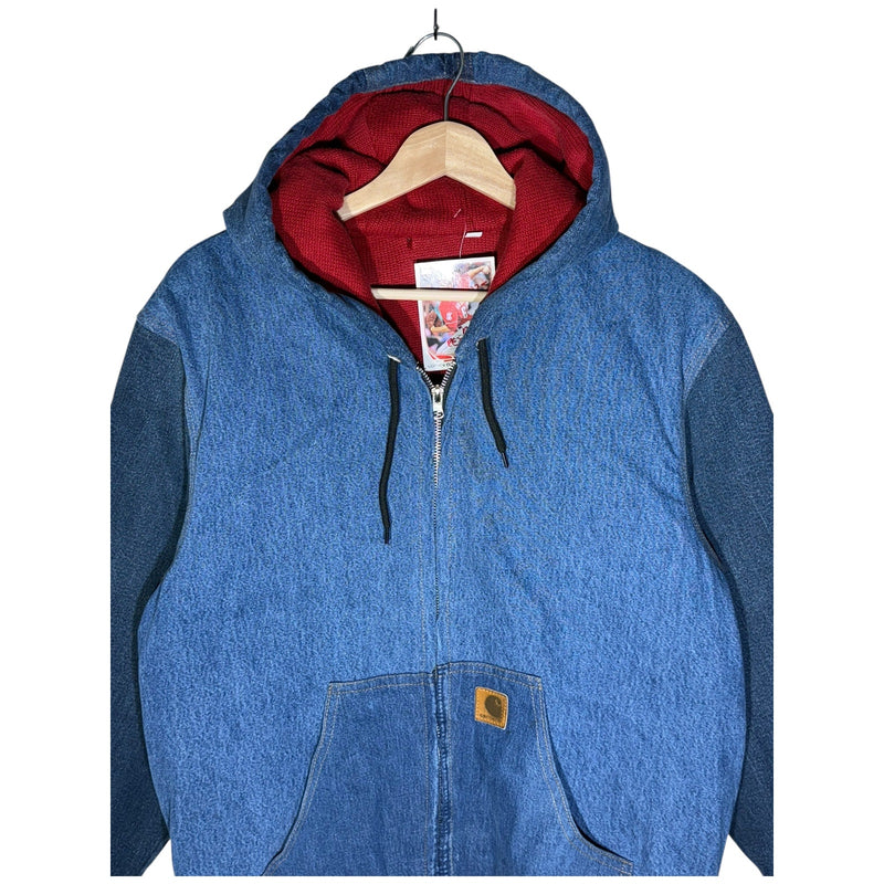 Vintage Carhartt Zip Up Sweater Denim Hoodie