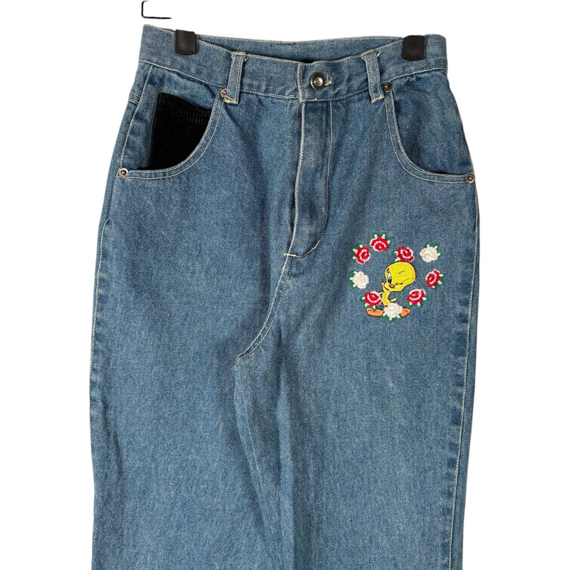 Vintage Girls Looney Tunes Tweety Bird Straight Leg Denim Jeans