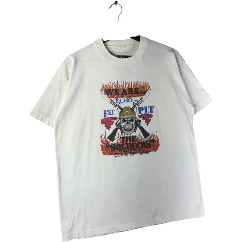 Vintage Military Skull Flame Graphic 90s T-Shirt