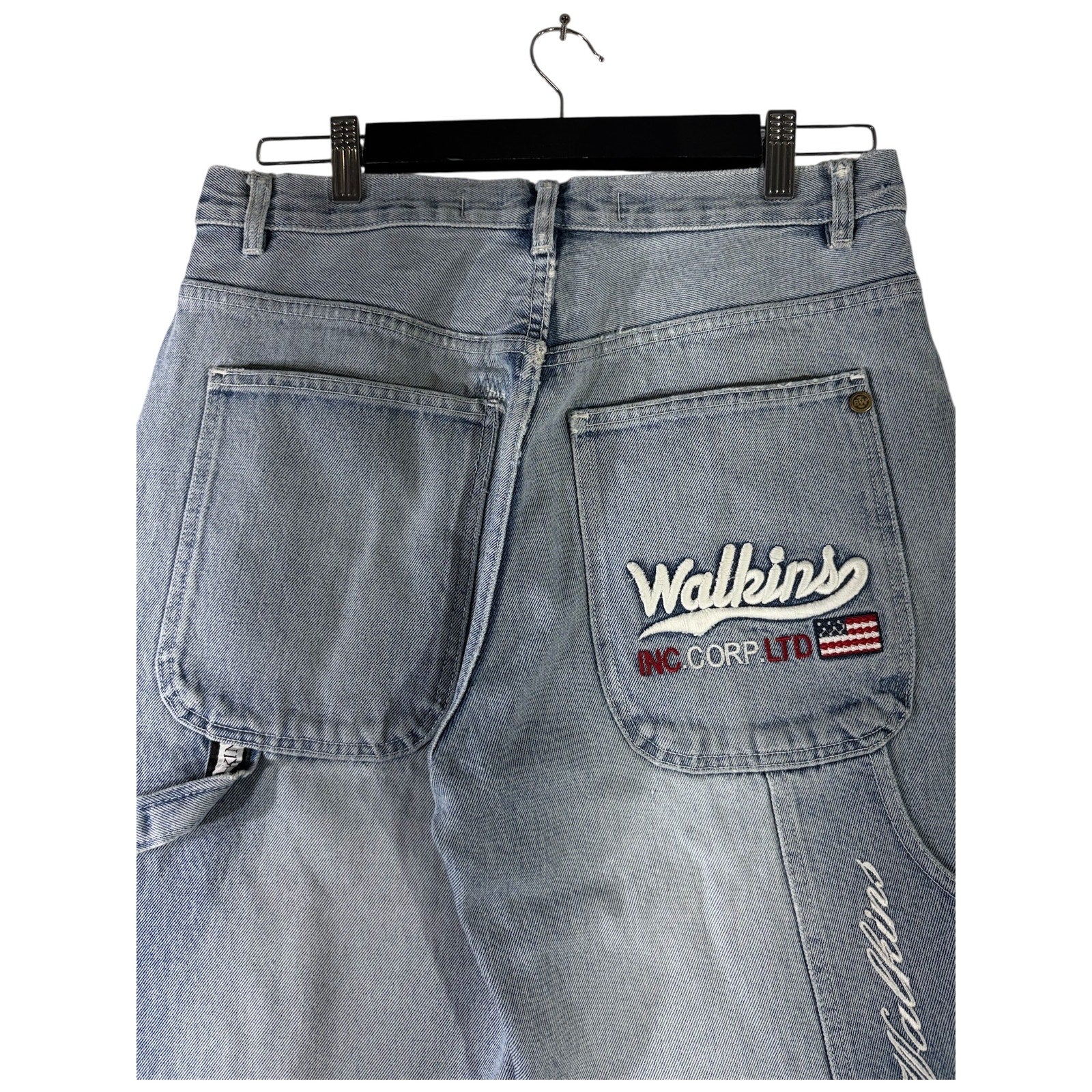 Vintage Ted Walkins Embroidered Denim Carpenter Shorts 32