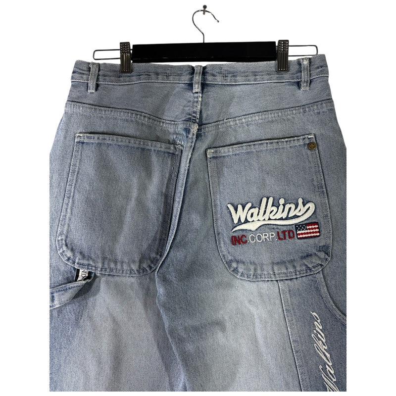 Vintage Ted Walkins Embroidered Denim Carpenter Shorts 32