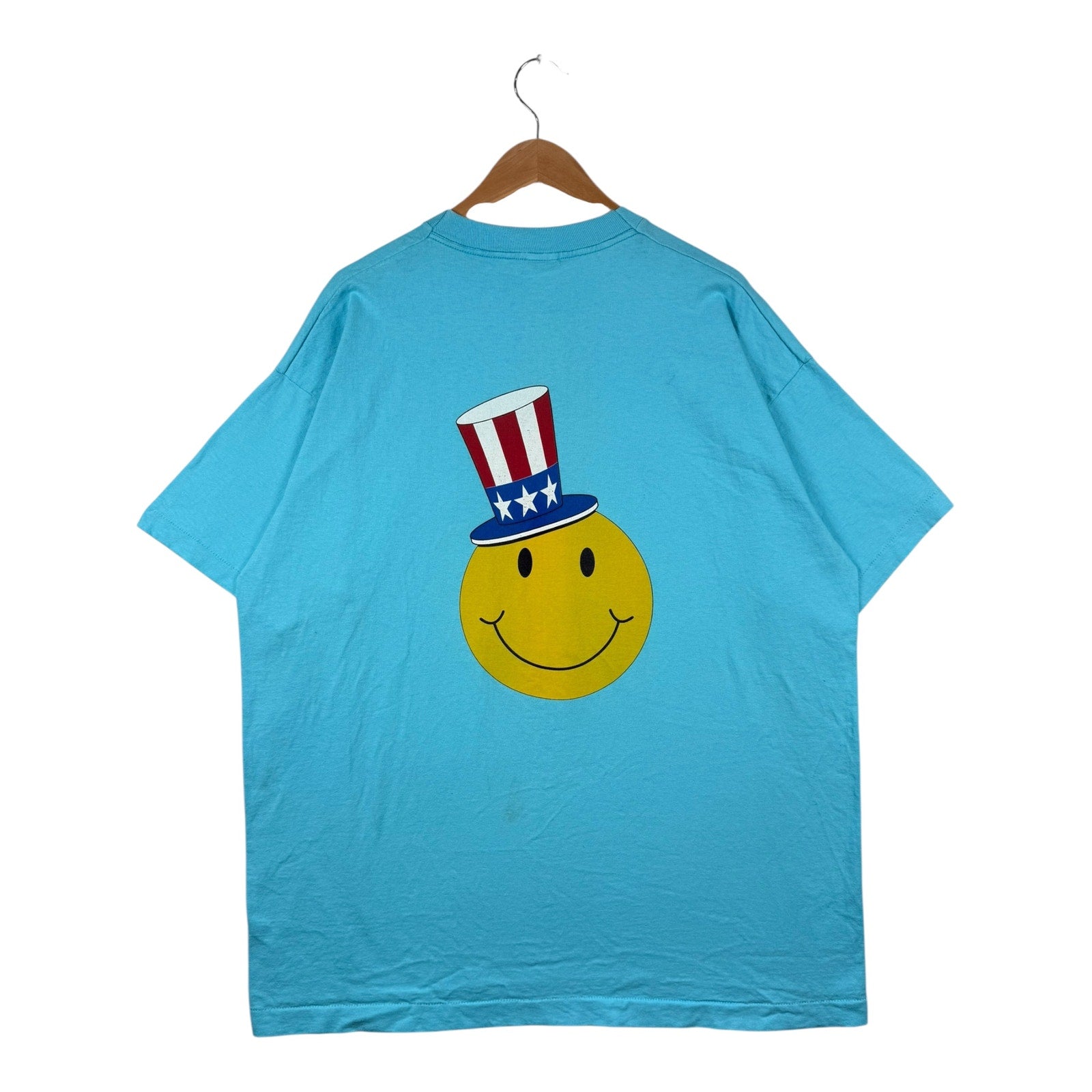 Vintage Smiley Emoticons Patriotic Hat Short Sleeve T-Shirt