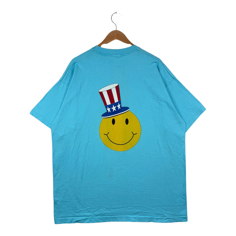 Vintage Smiley Emoticons Patriotic Hat Short Sleeve T-Shirt