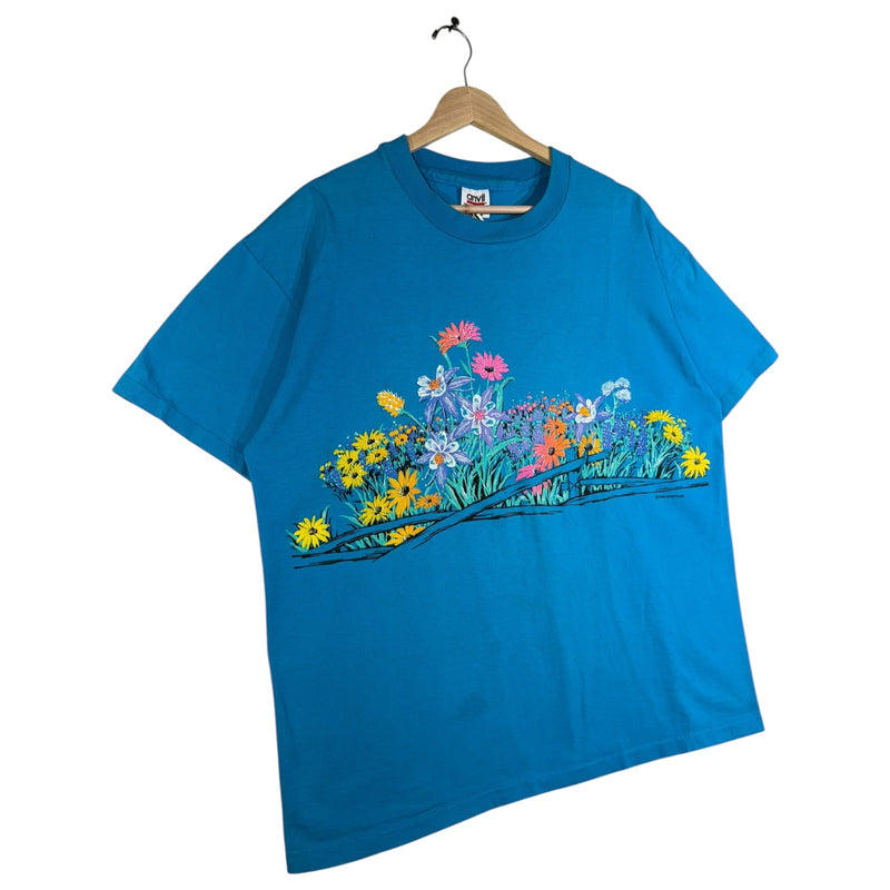 Vintage Anvil 1990 Floral Print T-Shirt