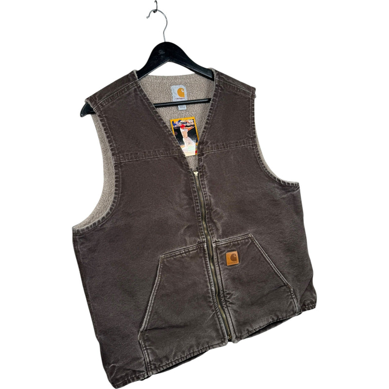 Vintage Carhartt Sherpa Lined Canvas Workwear Vest