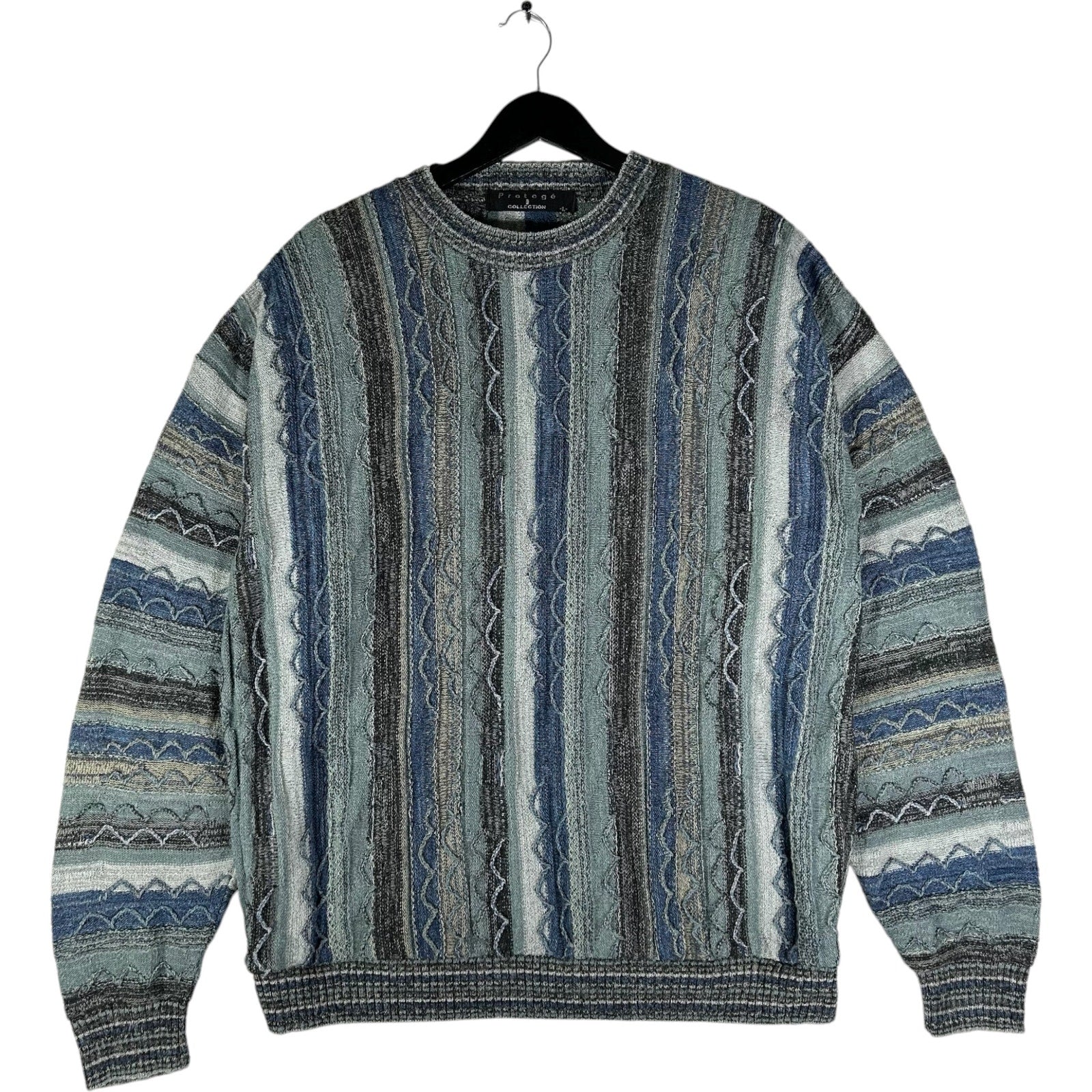 Vintage Protege Collection 3D Knit Striped Sweater