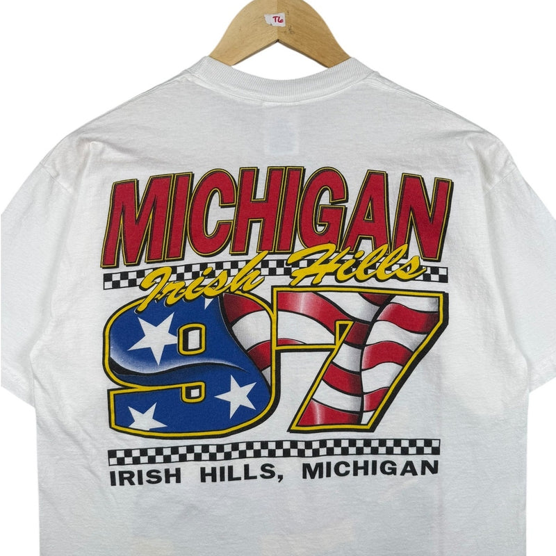 Vintage Michigan Irish Hills Racing Car Graphic T-Shirt