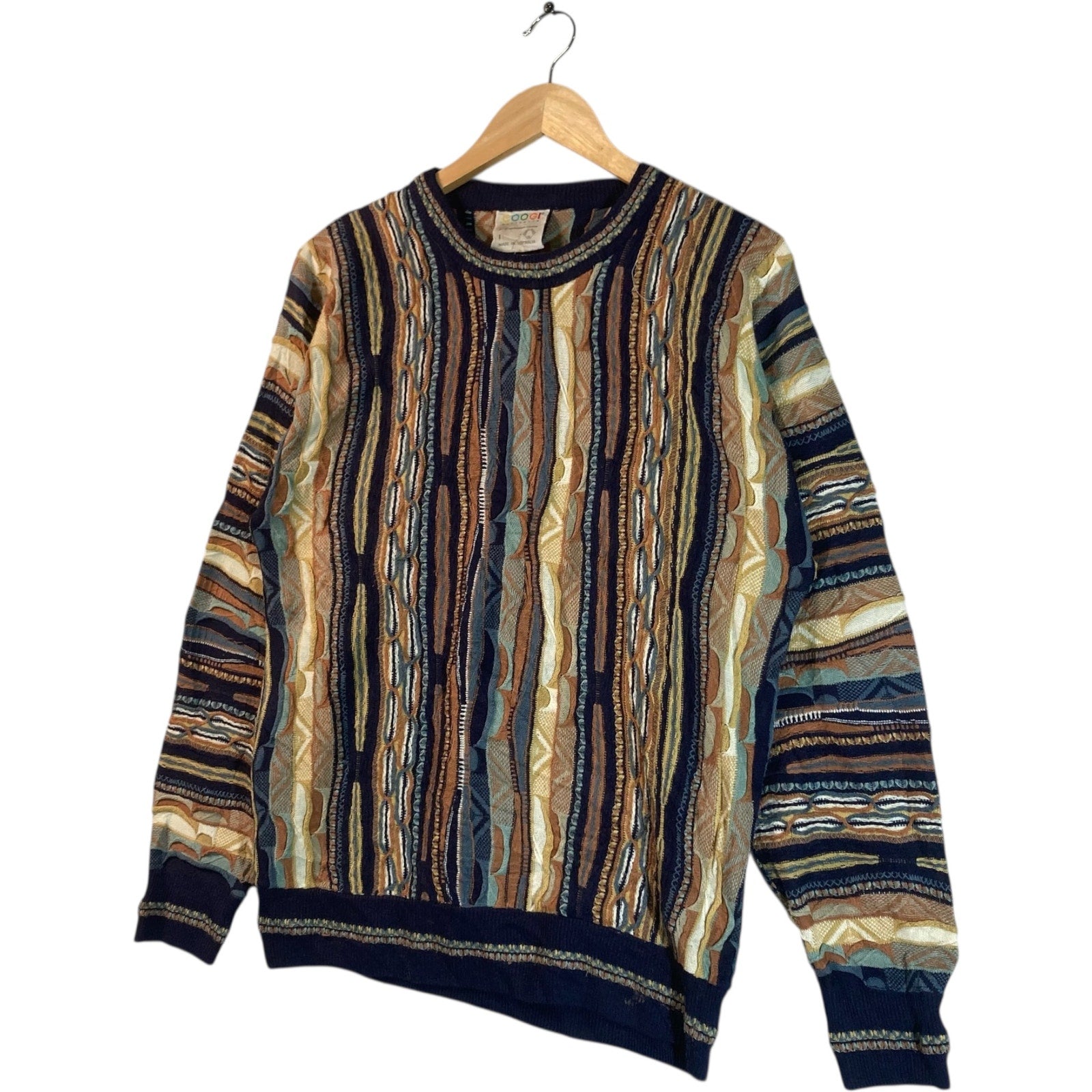 Vintage Coogi 3D Diamond Abstract Knit Sweater