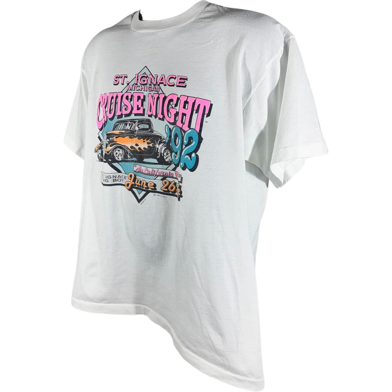 Vintage St. Ignace Michigan Cruise Night Classic Car Tee '92