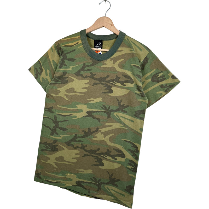 Vintage Rothco Woodland Camo Military T-Shirt
