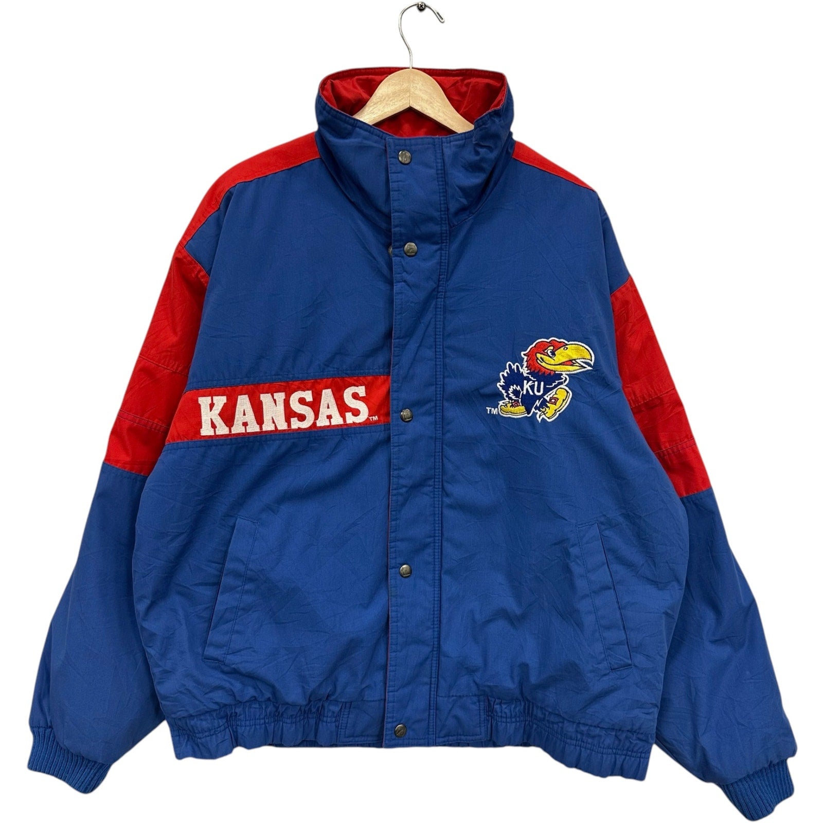 Vintage University Of Kansas Embroidered Puffer Jacket