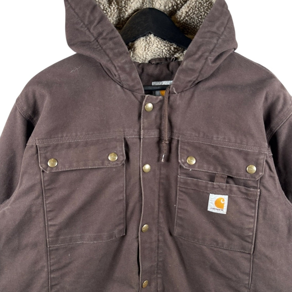 Vintage Carhartt Sherpa Lined Hooded Workwear Jacket