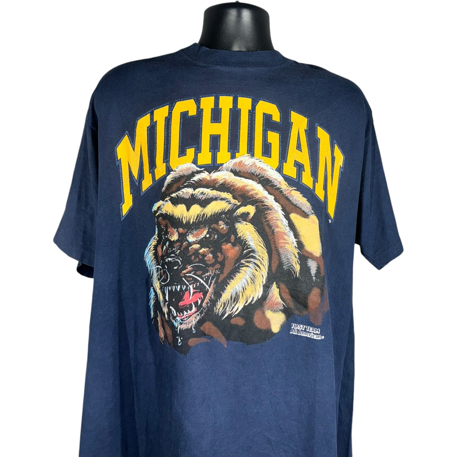 Vintage Michigan Wolverines Big Print Mascot Tee 90s