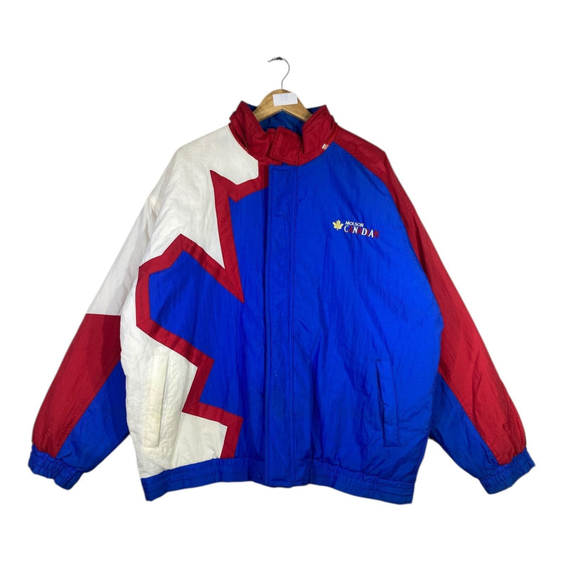 Vintage Molson Canada Maple Leaf Colorblock Puffer Jacket