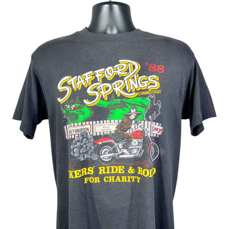 Vintage Stafford Springs Connecticut Bikers Ride Tee '88