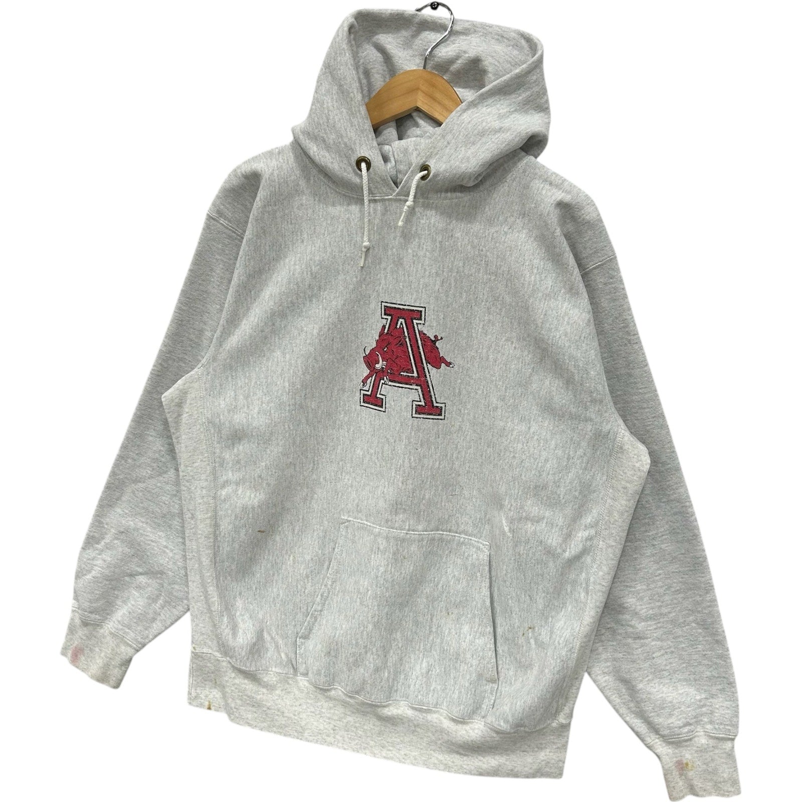 Vintage University Of Arkansas Razorbacks Logo Hoodie