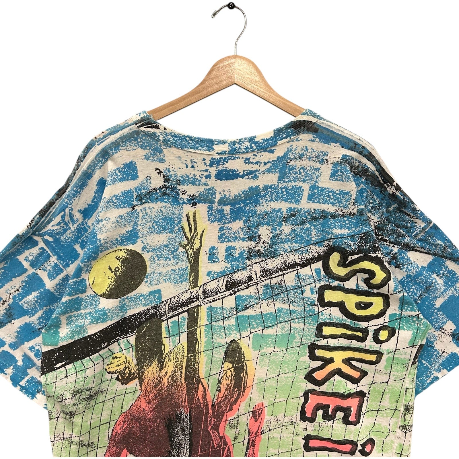 Vintage Spike It Beach Volleyball Double Sided AOP Tee